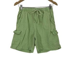 Speculation Womens Green Flat Front Drawstring Elastic Waist Cargo Shorts Sz PS